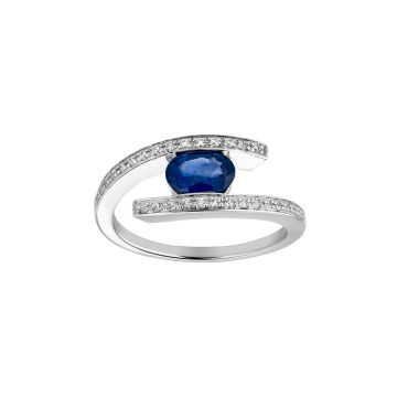 Bague Saphir 7X5Mm Dts 0.16 Cts Og