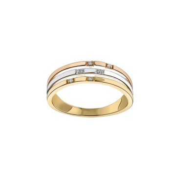 Bague 3 Rangs Diamants 0.03cts