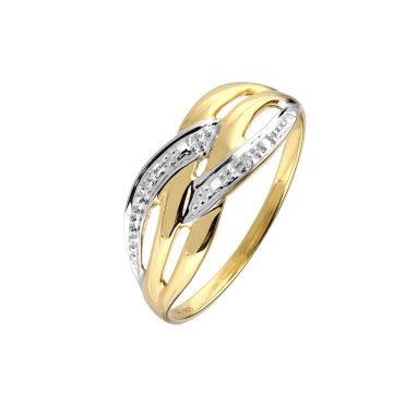 Bague Tricolore Croisee Dts 0.08 Ct