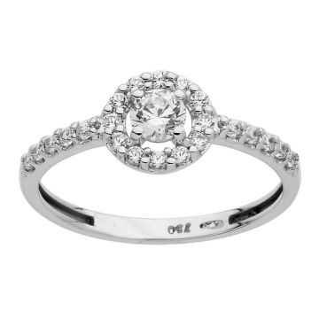 Bague Oxyde De Zirconium 3,9mm Et 1,4mm Or Blanc