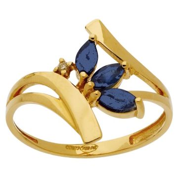 Bague Saphirs 5*2,5mm Diam  0,01ct