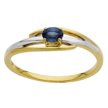 Bague Bicolore Saphir Ovale 4*3 0,2