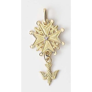 Croix Huguenotte Or Diamant