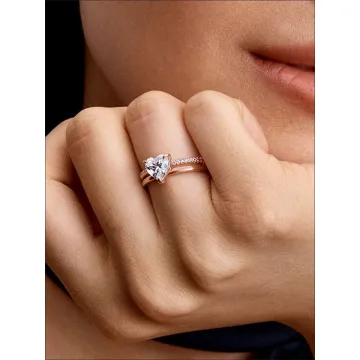 Bague Cœur Anneau Double