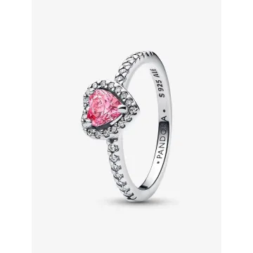 Bague Cœur Rose Surélevé