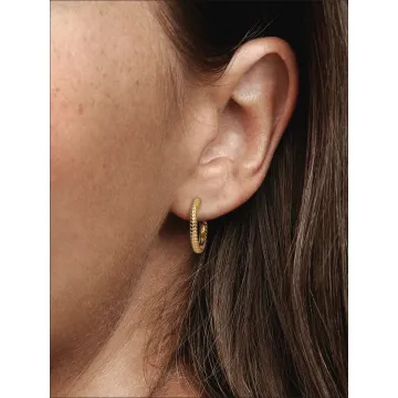 Petites Créoles à Charms Pandora Moments dorées à l'or 585/1000e