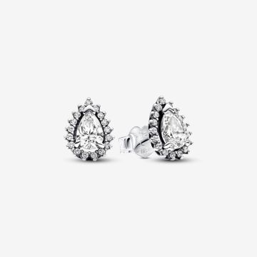 Clous d’Oreilles Halo Poires Scintillantes