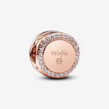 Charm Bouton Scintillant Gravable