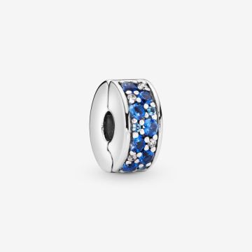 Charm Clip Pavé Bleu