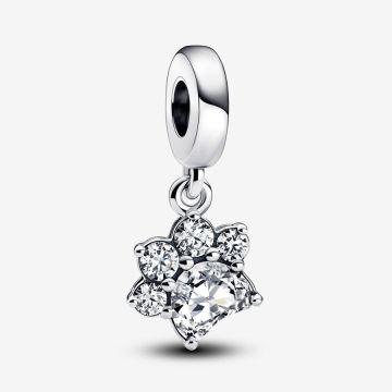 Charm Pendant Empreinte de Patte d'Animal de Compagnie Scintillant
