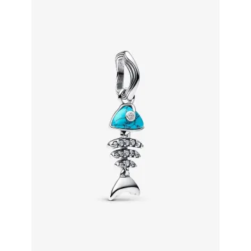 Charm Pendant Arête de Poisson Turquoise