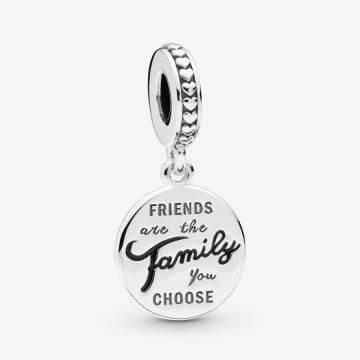 Charm Pendant Famille de Cœur en Argent