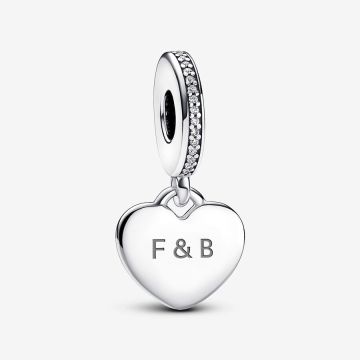 Charm Pendant Plaque Cœur Gravable