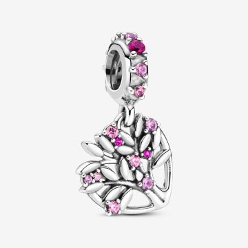 Charm Pendant Arbre De Vie Cœur Rose