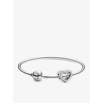 Bracelet composé Jonc Cœur Perlé