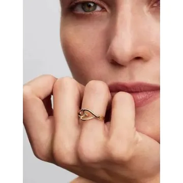Bague Cœur Organique Dorée petit modèle Pandora
