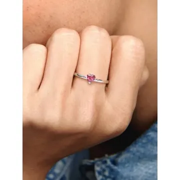 Bague Cœur Rouge Scintillant Argent Massif Pandora