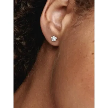 Clous d'Oreilles Étoiles Scintillantes Argent Massif Pandora
