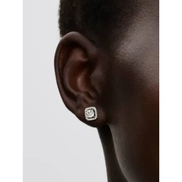 Clous d'Oreilles Halo Scintillants Argent Massif Pandora
