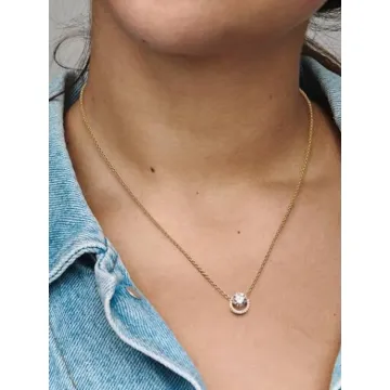 Collier Pendentif Halo Rond Scintillant Pandora