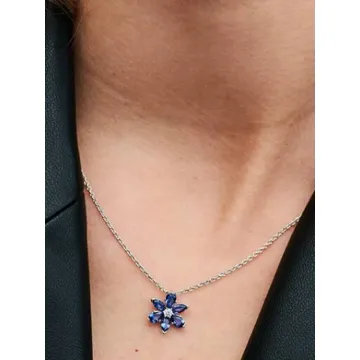 Collier à Pendentif Herbier Bleu Scintillant Pandora