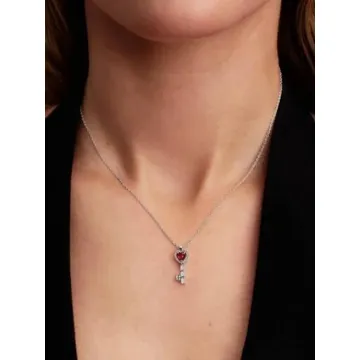 Collier Clé Cœur Surélevé Pandora