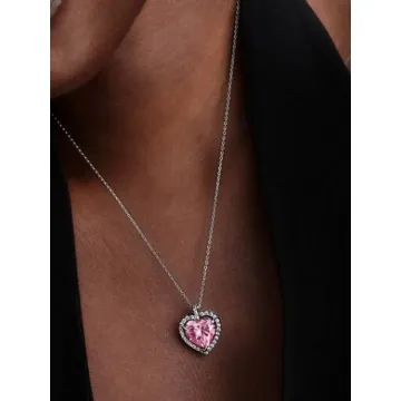 Collier Cœur Halo Rose Pandora