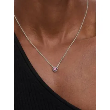 Collier Cœur Surélevé Rose Pandora