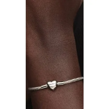 Bracelet Maille Serpent Facetté Fermoir Cœur Pandora