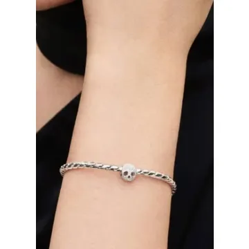 Mini Charm Tête de Mort Texturée Pandora