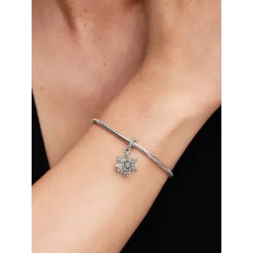 Charm Pendant Double Flocon de Neige Opalescent Pandora