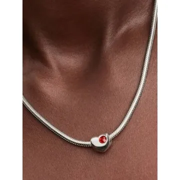 Charm Cœur Pierre Rouge Gravable Pandora