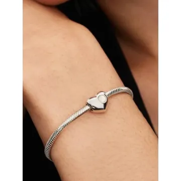 Charm Cœur Pierre Blanche Gravable Pandora