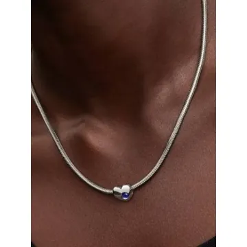 Charm Cœur Pierre Bleue Gravable Pandora