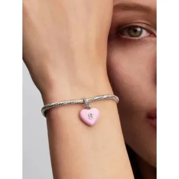 Charm Pendant Cadenas Cœur Céramique Rose Pandora