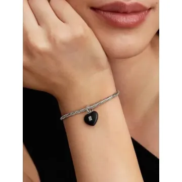 Charm Pendant Cadenas Cœur Céramique Noir Mat Pandora