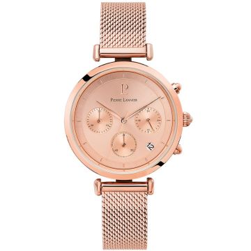Montre Femme LUTECIA Cadran Doré rose Bracelet Acier milanais Doré-rose