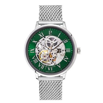 Montre Homme AUTOMATIC Argenté Cadran Vert Bracelet Acier milanais Argenté 20 MM