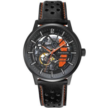 Montre Homme PADDOCK Noir Cadran Noir Bracelet Cuir Noir 22 MM