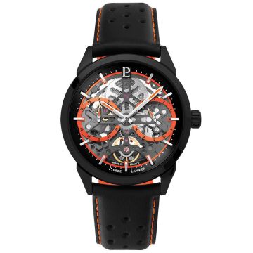 Montre Homme MONARCK Noir Cadran Noir Bracelet Cuir Noir 22 MM