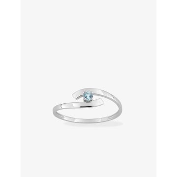 Bague Topaze Bleu Traitée Or Blanc
