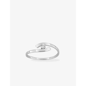 Bague Oxyde De Zirconium Or Blanc