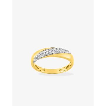 Bague  Oxyde De Zirconium 0.53c Bicolore
