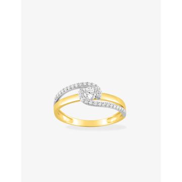 Bague  Oxyde De Zirconium 0.60c Bicolore
