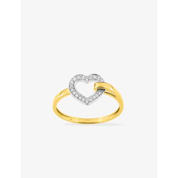 Bague Oxyde De Zirconium Bicolore Or375