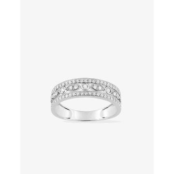 Bague  Oxyde De Zirconium 0.74c Or Blanc