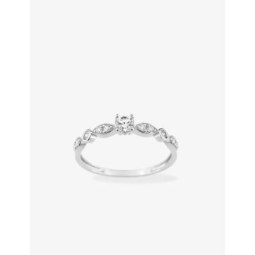 Bague Oxyde De Zirconium Or Blanc