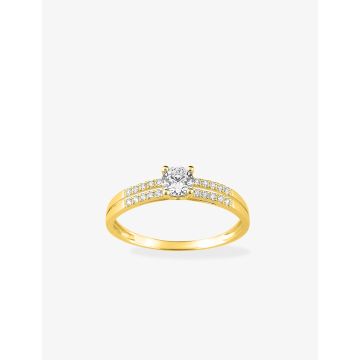 Bague Oxyde De Zirconium Or Jaune+Rh