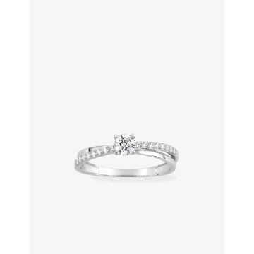 Bague Oxyde De Zirconium Or Blanc