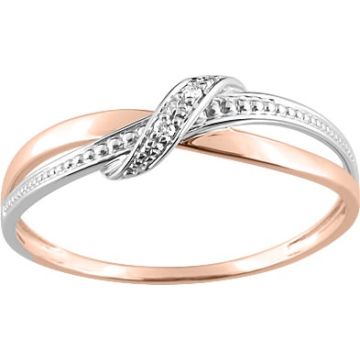 Bague Diamant 0.01ct Gh-P2p3 Or 375 Bicolore